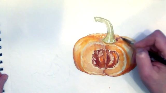 Как нарисовать тыкву акварелью / how to paint pumpkin by watercolor смотреть онлайн