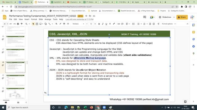 PerformanceTesting-May27-Test Plan doc & its components,XML Vs JSON, HTTP Response codes