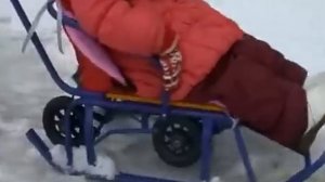Санимобиль, видео санки с колесами