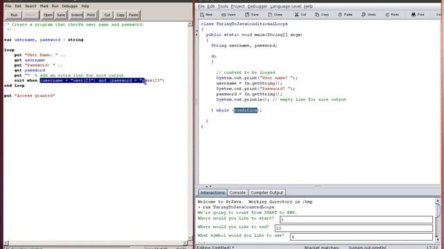 ICS3U - Turing to Java - Conditional Loops смотреть онлайн
