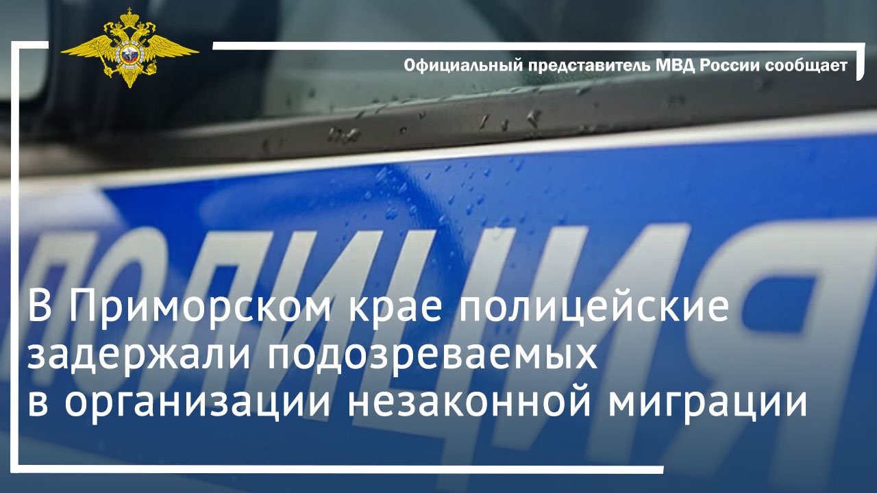 В Приморском крае полицейские задержали подозреваемых в организации незаконной миграции