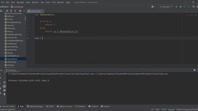 python recursion program using factorial ... programming with python basics