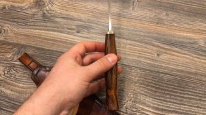 Нож из Elmax, ironwood, мокуме гане и карбона.