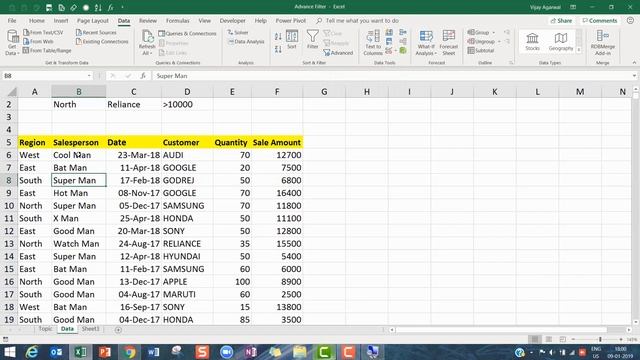 Advanced Filter In Excel