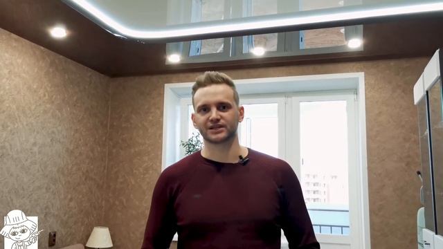 Глянцевый двухуровневый натяжной потолок с подсветкой. Обзор и отзыв "Потолковый"