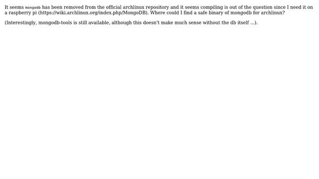 How to install mongodb on archlinux? смотреть онлайн