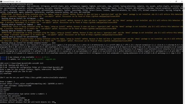 dbt core Installation & Connection with Snowflake смотреть онлайн