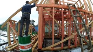 Пристройка к бане. Каркасная баня своими руками часть 3.