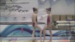 Синхронное плавание, дуэт Ева и Настя
