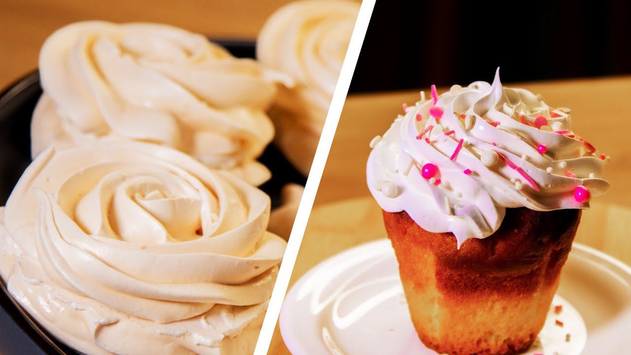 3 ингредиента. Безе на итальянской меренге. Белково-заварной крем. Без термометра, ручным миксером. смотреть онлайн