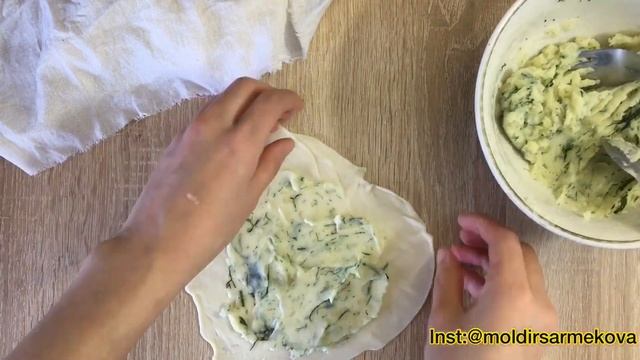 ЧЕБУРЕКИ с картошкой и укропом. Қазақша рецепт.Картошкамен ЧЕБУРЕКИ.