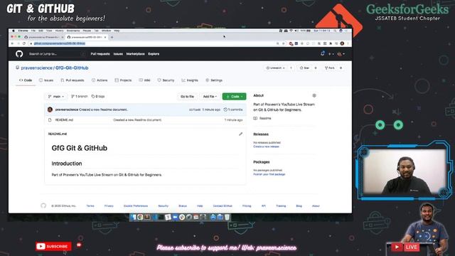 Git & GitHub for the Absolute Beginners | GeeksforGeeks JSSATEB Student Chapter смотреть онлайн