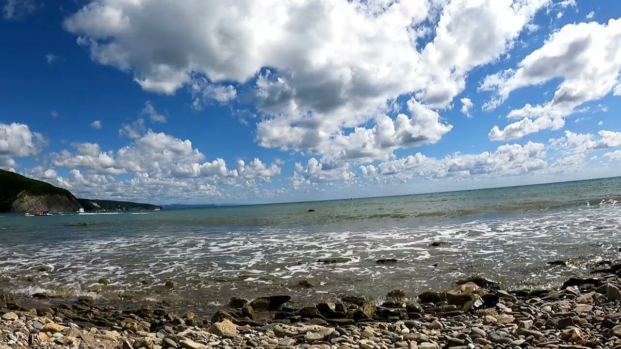 Архипо Осиповка прохоровский пляж звуки моря теплый день волны прибой хорошее настроение