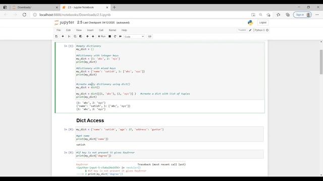 Dictionary Datatype | Python | Lec-22 | Janaki