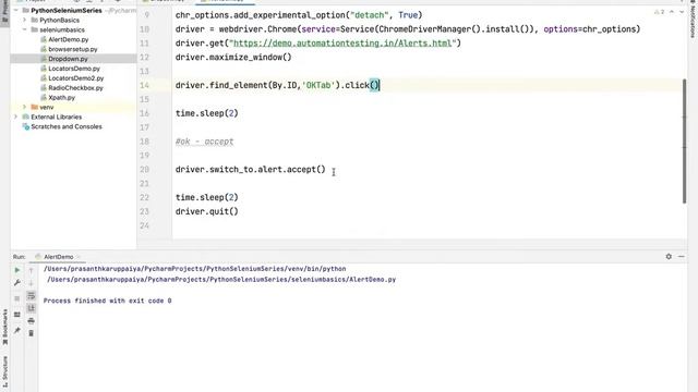 Day 14 Handle Alerts | Selenium Python Automation Tutorial #python #selenium #alert #software