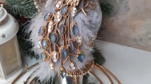 Павлин на шаре. МК бесплатно, для новичков. Новогодняя игрушка. Ёлочный шар.