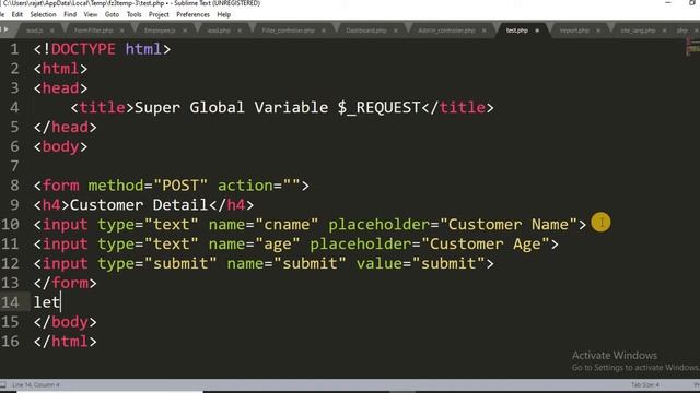 PHP Superglobal - $_REQUEST