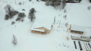 Совиный Дол с высоты полёта коптера. Снегирь унижает синичек