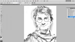 PhotoShop Basics - Portrait Photo into a sketch (Harry Potter)