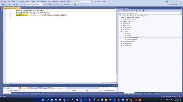 Ecommerce Web Development using ASP.NET Core MVC - Understanding Project Files and Folder Structure
