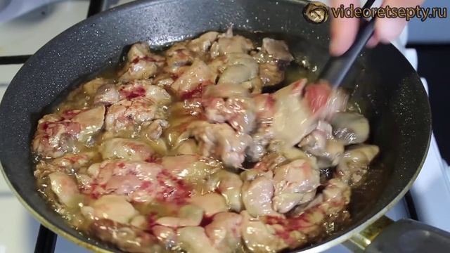 Жареная куриная печень / Chicken liver | Видео Рецепт