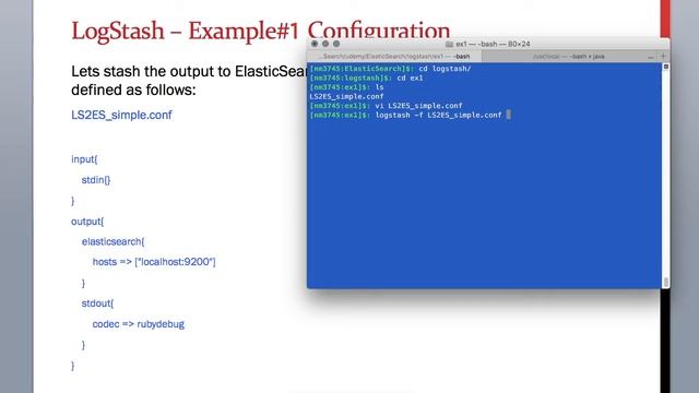 13.5 ElasticSearch Training - Moving data from stdin to LogStash to ElasticSearch Index