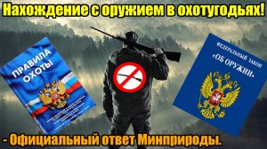 Нахождение с оружием в охотугодьях!  Официальный ответ!