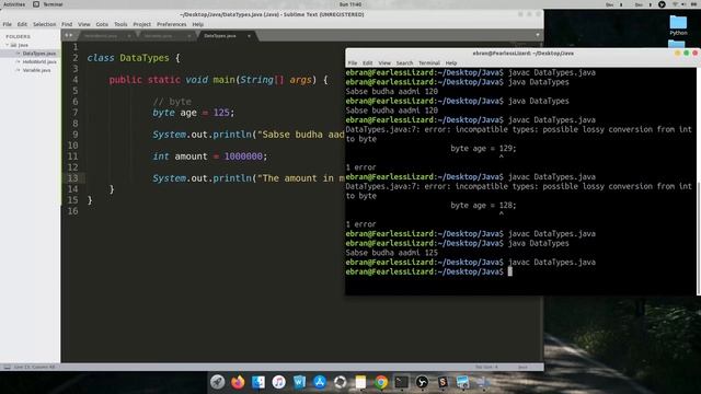 06-Data Types in Java Part 1: Java beginner tutorial in Hindi смотреть онлайн