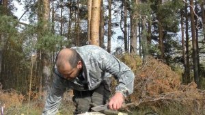 Нож Байкал от Кизляр Суприм. Сталь к340. Тест в лесу.