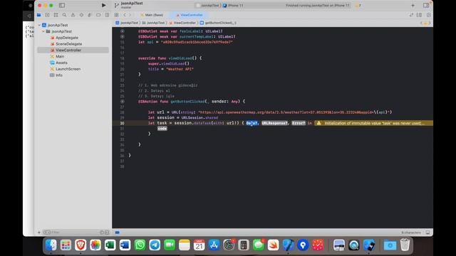 #30 Swift Ile IOS Uygulama Geliştirme - API Ile Hava Durumu Verisi Çekmek