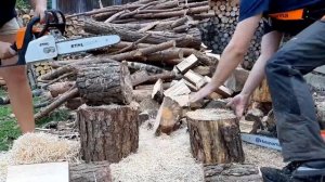 BIG TEST Chainsaw Stihl MS180 VS Husqvarna 130 , Competition Men VS Women