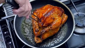 Простой рецепт жаренной, на сковороде курицы от Jacques Pépin.