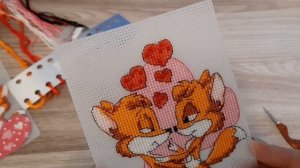 Вышивка крестиком на пластиковой канве по набору  Чарівна мить  Crystal Art "День Святого Валентина