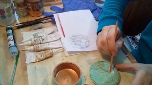 Как рисовать акриловыми красками Pebeo Fantasy Prisme Moon роспись шкатулки Handmade Ideas painting