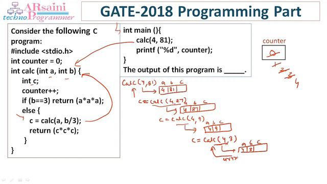 GATE 2018 CSE | CS | IT Paper solution | Programming question | GATE previous year QUESTION