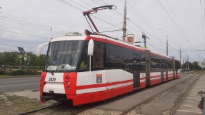 Трамвай 71 154 (ЛВС 2009) в Волгограде.