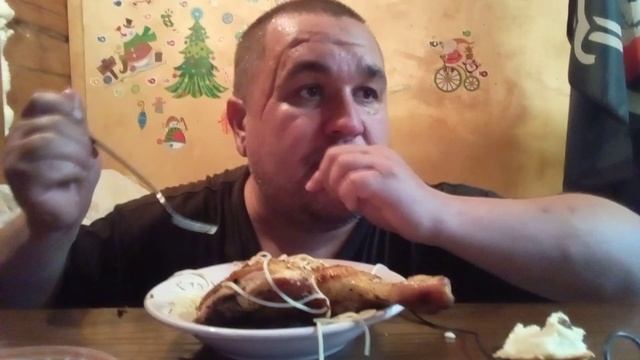 Обжор - жареные окорочка со спагетти