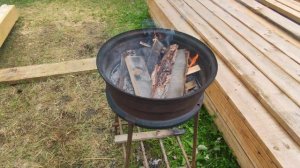 мангал из штампованного диска