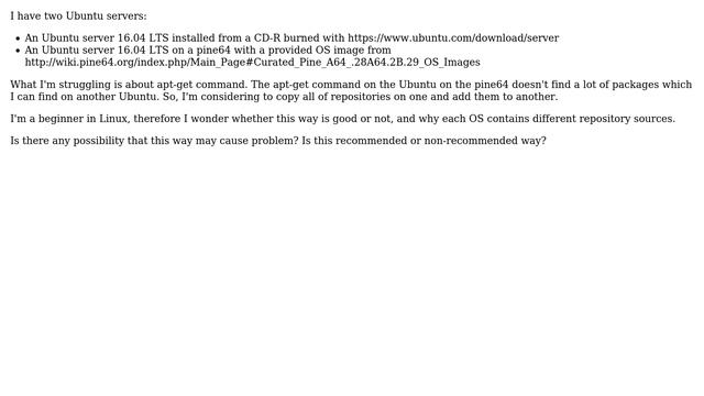 Ubuntu: Good or Bad?: copy and paste the source.list of apt-get from another Ubuntu machine? смотреть онлайн