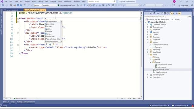 Forms in asp.net core MVC 6.0 | How to create forms | Asp.net core MVC 6.0 tutorial for beginners
