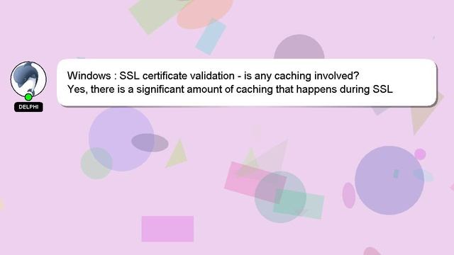 Windows : SSL certificate validation - is any caching involved? смотреть онлайн