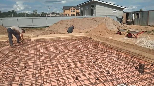 дом с нуля фундамент плита толщина 400х11х10 смотреть онлайн