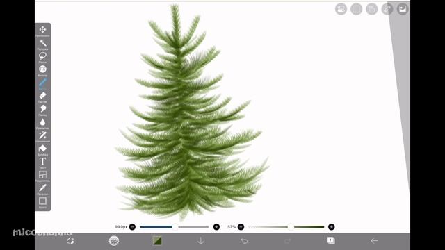 Урок рисования Новогодней ёлки в IbisPaint X смотреть онлайн