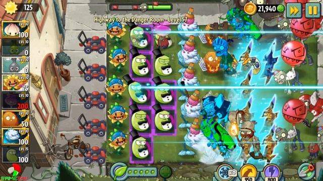 Plants vs Zombies 2 Modern Day - Highway to the Danger Room: Level 56-58