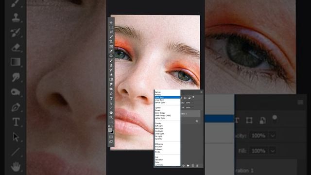 Макияж в фотошопе. Наносим тени на веки. Photoshop tutorial #shorts