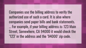 What is billing address example?