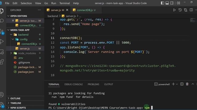 MERN Stack Tutorial | #6 - Connect App To MongoDB (Method 1)