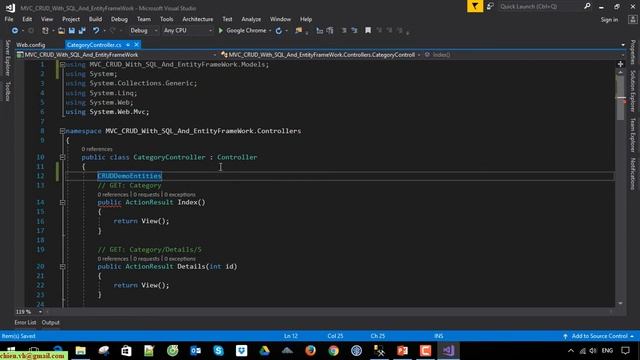 ASP.NET MVC CRUD Operations with SQL & Entity Framework