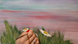 Как нарисовать полевые ромашки. Онлайн-урок рисования гуашью для начинающих.