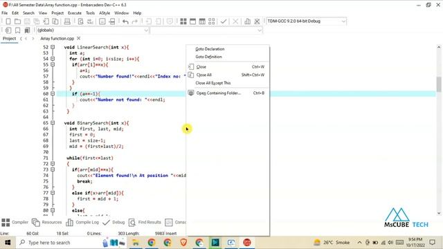 Array Operations in Data Structures | Insert Delete Update Display and Exit in C++ Array Methods #c